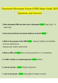 FMS Test Study Guide Questions and Answers 2023 (Verified Answers by Expert)