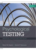 Test Bank for Psychological Testing-Principles, Applications, and Issues 9Ed.by Robert M. Kaplan & Dennis P. Saccuzzo. ALL Chapters 1-21