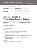 A-Level - Design & Technology (Product Design)