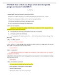 NAPSRx Final Exam NAPSRX Test 1. How are drugs sorted into therapeutic groups and classes? A. first by the conditions that they are used to treat. and then by their mechanisms of action B. first by their mechanisms of action. and then by their therapeutic