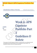 NR 661 Week 6 APN Capstone Portfolio Part 2