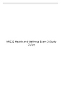 NR 222 Exam 3 Study Guide,  Latest (2023), NR 222: Health And Wellness, Chamberlain College of Nursing, Verified document to secure better grade,