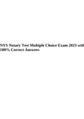 NYS Notary Test Multiple Choice Exam 2023 with 100% Correct Answers.