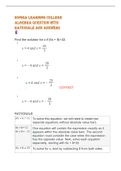 SOPHIA LEARNING COLLEGE ALGEBRA QUESTION WITH RATIONALE AND ANSWERS