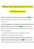 Hubspot Quiz Questions and Answers (2022/2023)(Verified Answers)