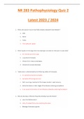 2023 NR 283 Pathophysiology Quiz 2 Verified Answers (Graded A+ )