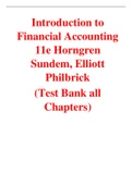 Introduction to Financial Accounting 11th Edition By Horngren Sundem, Elliott Philbrick (Test Bank)