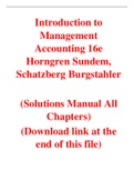 Solution Manual For Introduction to Management Accounting 16th Edition By Horngren Sundem  Stratton Burgstah (All Chapters, 100% Original Verified, A+ Grade)