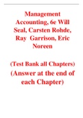 Management Accounting, 6e Will Seal, Carsten Rohde, Ray Garrison, Eric Noreen (Solution Manual with Test Bank)	