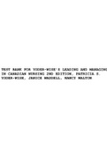 TEST BANK FOR YODER-WISE’S LEADING AND MANAGING IN CANADIAN NURSING 2ND EDITION, PATRICIA S. YODER-WISE, JANICE WADDELL, NANCY WALTON.