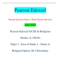 Pearson Edexcel Merged Question Paper + Mark Scheme (Results) June 2022 Pearson Edexcel GCSE In Religious Studies A (1RA0) Paper 1: Area of Study 1 - Study of Religion Option 1B: Christianity