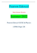 Pearson Edexcel Mark Scheme (Results) Summer 2022 Pearson Edexcel GCSE In Physics (1PH0) Paper 2H