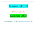 Pearson Edexcel Mark Scheme (Results) Summer 2022 Pearson Edexcel GCSE In Biology (1BI0) Paper 2H