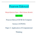 Pearson Edexcel Merged Question Paper + Mark Scheme (Results) June 2022 Pearson Edexcel GCSE In Computer Science (1CP2/02) Paper 2: Application of Computational Thinking