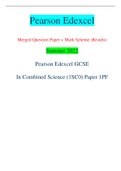 Pearson Edexcel Merged Question Paper + Mark Scheme (Results) Summer 2022 Pearson Edexcel GCSE In Combined Science (1SC0) Paper 1PF