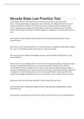 Nevada State Law Practice Test exam 2023 with 100% correct answers