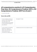 ATI comprehensive practice B, ATI ComprehensiveFinal Quiz, RN Comprehensive Predictor 2019 A, RNComprehensive Predictor 2019 Form B and C