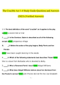 The Crucible Act 1-4 Study Guide Questions and Answers 2023 (Verified Answers)