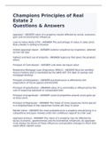 Champions Principles of Real Estate 2 Questions & Answers