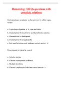 Hematology MCQs questions with complete solutions