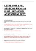 LETRS UNIT 8 ALL SESSIONS FROM 1-6 PLUS UNIT 8 FINAL ASSESSMENT TEST.   QUESTIONS WITH 100% CORRECT ANSWERS. 
