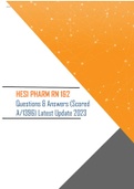 HESI PHARM RN 1&2 - Questions & Answers (Scored 1396) Latest Update 2023