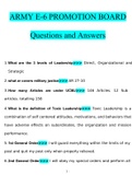 U.S. Army Promotion E6 Promotion Board  Questions and Answers (2022/2023) (Verified Answers)