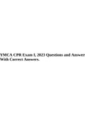 YMCA CPR Exam I, 2023 Questions and Answers With Correct Answers.
