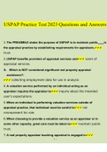 USPAP Practice Test Questions and Answers 2023 (Verified Answers by Expert)