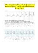 Relias Dysrhythmia Quiz with all Questions and  Answers (Updated Version) (Actual Exam from  Recent Exam)