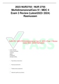 2023 NUR2755 / NUR 2755 Multidimensional Care IV / MDC 4 Exam 3 Review (Latest 2023/ 2024) Rasmussen