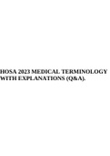 HOSA 2023 MEDICAL TERMINOLOGY WITH EXPLANATIONS (Q&A).