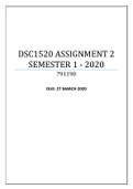 DSC1520 Assignment 2 Semester 1 2023