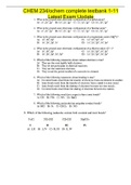 CHEM 234/ochem complete testbank 1-11 Latest Exam Update