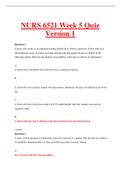 Newest 2023 NURS 6521 Week 5 Quiz 1   New Full Exam TEST BANK Questions and Answers Included