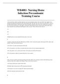  WB4081- Nursing Home Infection Preventionist Training Course Questions and Answers