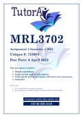 MRL3702 Assignment 2 Semester 1 2023 (724093)