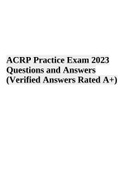 ACRP Practice Exam 2023 Questions and Answers (Verified Answers Rated A+)