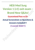 HESI RN Med Surg Version 1 (v1) exit exam – Brand New Q&As! Guaranteed Pass w/A+ Actual Screenshots w/Questions & Answers Included!!! (I scored 1026!!!)