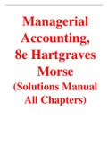 Managerial Accounting 8th Edition By Hartgraves Morse (Solution Manual)