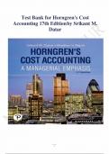 Test Bank for Horngren's Cost Accounting 17th Edition by Srikant M. Datar, Madhav V. Rajan