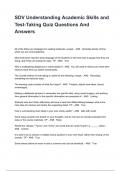 SDV Understanding Academic Skills and Test-Taking Quiz Questions And Answers