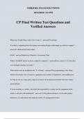 CP Final Written Test Questions and Verified Answers