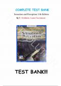 Test Bank - for Sensation and Perception 11th Edition by E. Goldstein, Laura Cacciamani, All Chapters |Complete Guide A+