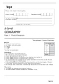 Aqa Geography A-level 7037/1 Paper 1 Physical Geography Question Paper June 2022 Official.