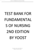 Test bank for fundamentals of nursing 2nd edition by Yoost all chapters