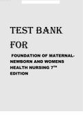 Test bank for foundations of maternal-newborn and women’s health nursing 7th edition by Murray