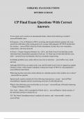 CP Final Exam Questions With Correct Answers