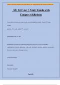 NU 545 Unit 3 Study Guide with Complete Solutions