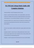 NU 578 Unit 2 drugs Study Guide with Complete Solutions